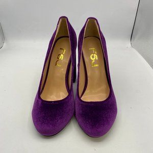 FSJ Round Toe Formal Pumps Slip On Office Dress Shoes Chunky Heels